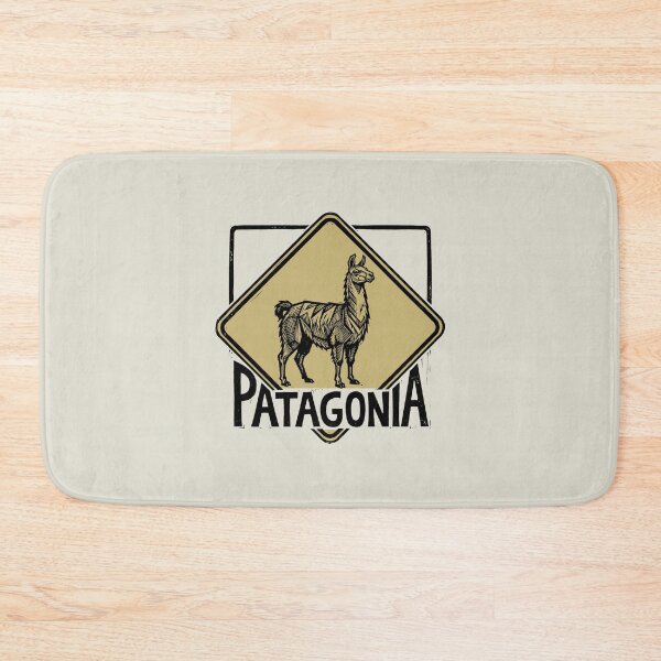Artikelvorschau, Patagonien Lama Guanako Vintage Gold Emblem Holzschnitt Linolschnitt Kunst entworfen und verkauft von KiwiRider.