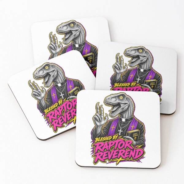 Item preview, Blessed By Raptor Reverend Velociraptor Funny Dinosaur Humor designed and sold by WolfmanProphecy.