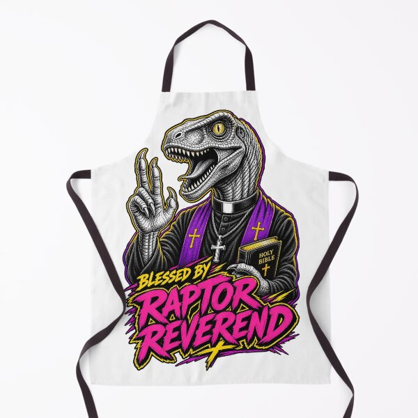 Item preview, Blessed By Raptor Reverend Velociraptor Funny Dinosaur Humor designed and sold by WolfmanProphecy.