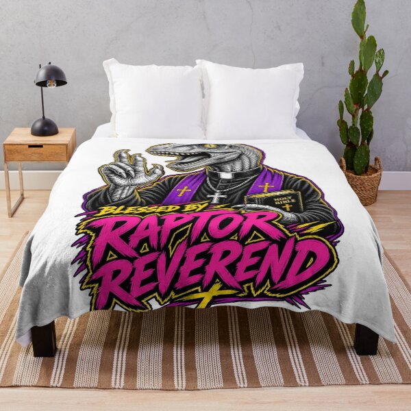 Item preview, Blessed By Raptor Reverend Velociraptor Funny Dinosaur Humor designed and sold by WolfmanProphecy.