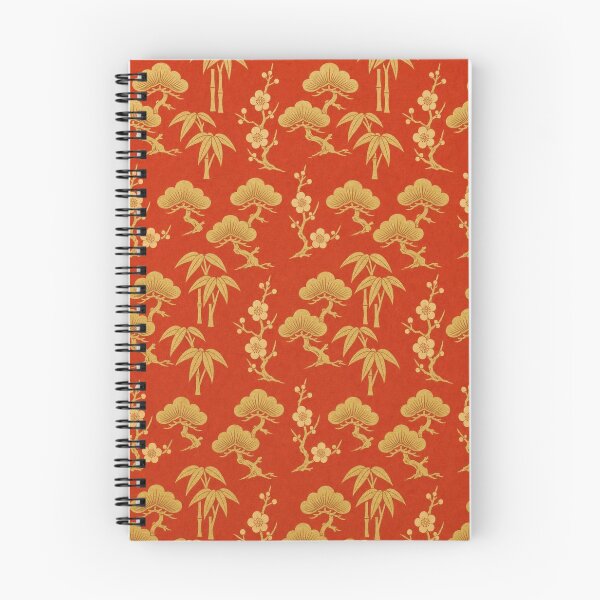Item preview, Japanese Sho Chiku Bai Pine Bamboo Plum Pattern Red and Gold designed and sold by vekotpu.