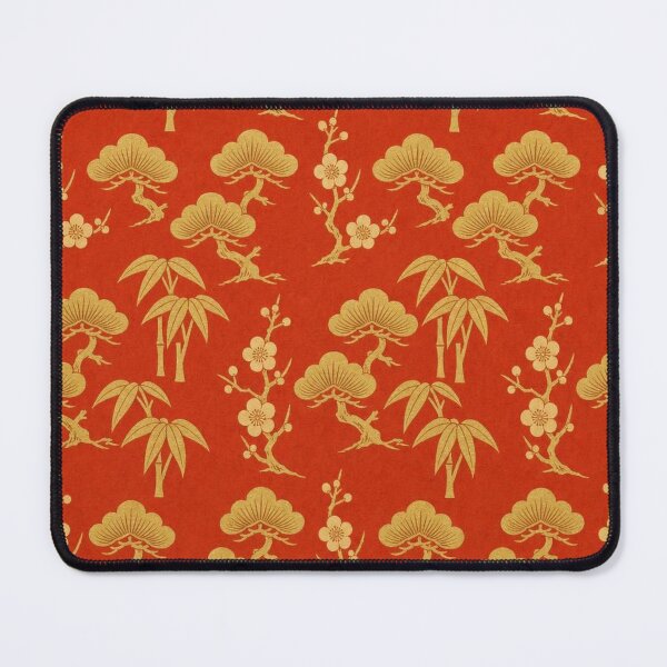 Item preview, Japanese Sho Chiku Bai Pine Bamboo Plum Pattern Red and Gold designed and sold by vekotpu.