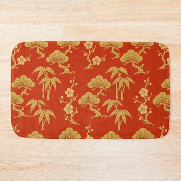 Item preview, Japanese Sho Chiku Bai Pine Bamboo Plum Pattern Red and Gold designed and sold by vekotpu.