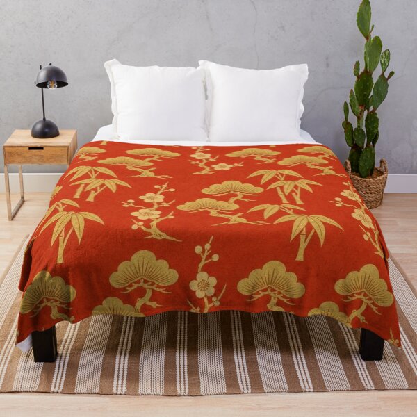 Item preview, Japanese Sho Chiku Bai Pine Bamboo Plum Pattern Red and Gold designed and sold by vekotpu.