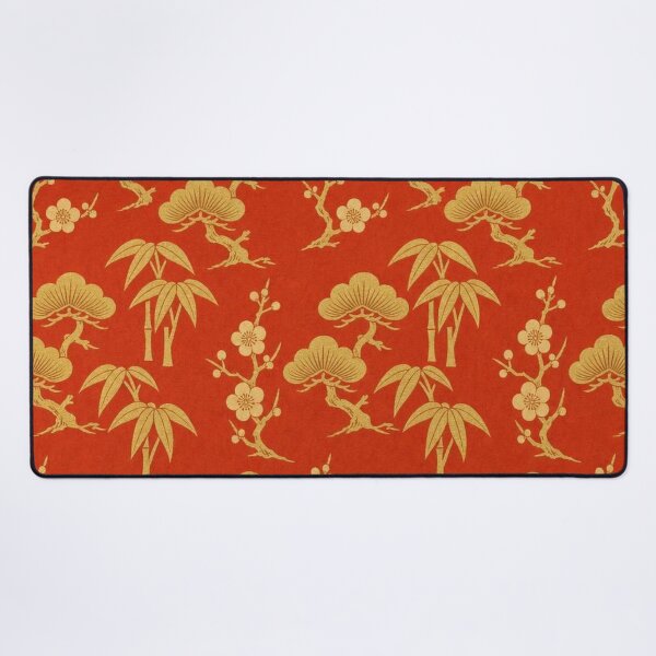Item preview, Japanese Sho Chiku Bai Pine Bamboo Plum Pattern Red and Gold designed and sold by vekotpu.