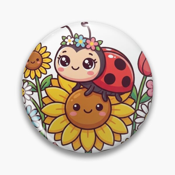 Item preview, Cute Garden Friend Sticker | Kawaii Ladybug & Sunflower Design | Floral Nature Lover Gift designed and sold by morning sun.