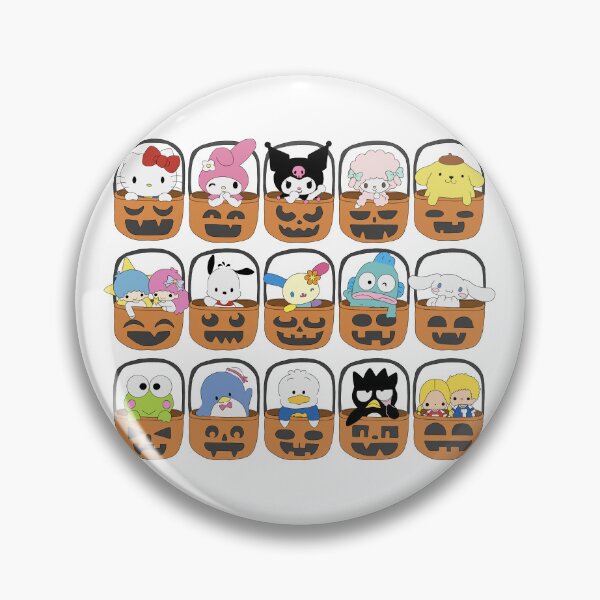 Item preview, Cute Sanrio Characters in Pumpkin Baskets Halloween Kawaii Fall Illustration designed and sold by Iska-Designs.