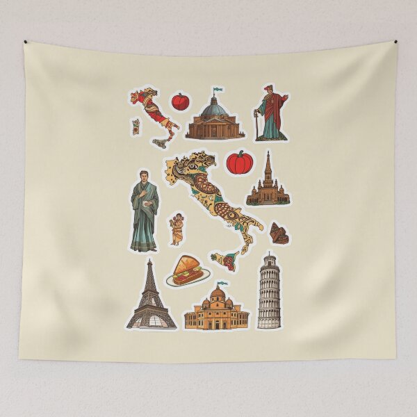 Item preview, Vintage Europe Travel & Culture Sticker Pack - Italy, France, Landmarks designed and sold by Yasmine Mohammed.