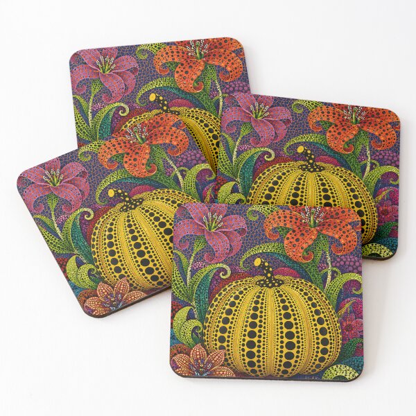 Item preview, Polka Dot Pumpkin Garden – Psychedelic Floral Fantasy Art designed and sold by GutyzDesignsES.