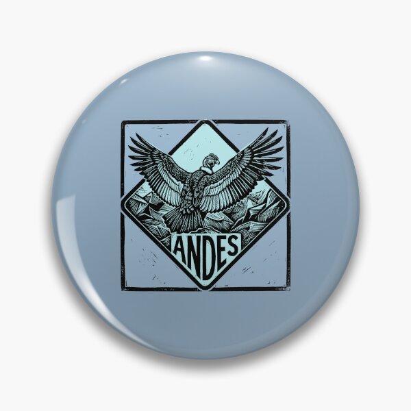 Item preview, Andes Condor Mountain Bird Vintage Blue Woodcut Linocut Art Emblem designed and sold by KiwiRider.