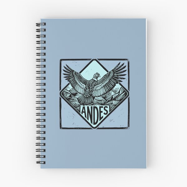 Item preview, Andes Condor Mountain Bird Vintage Blue Woodcut Linocut Art Emblem designed and sold by KiwiRider.
