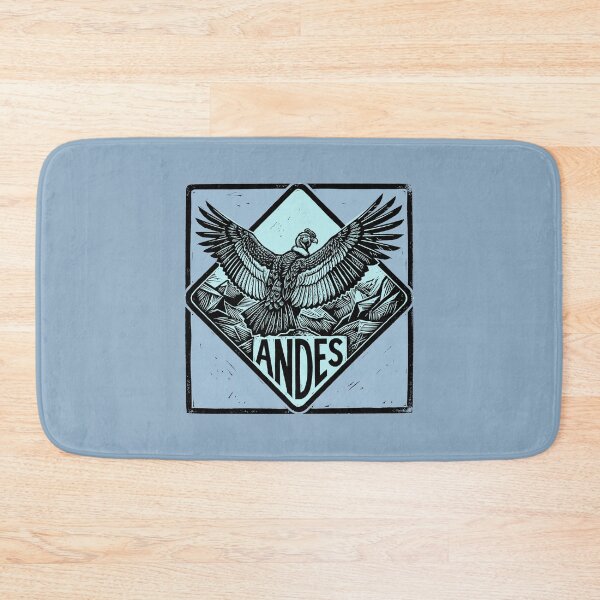 Item preview, Andes Condor Mountain Bird Vintage Blue Woodcut Linocut Art Emblem designed and sold by KiwiRider.