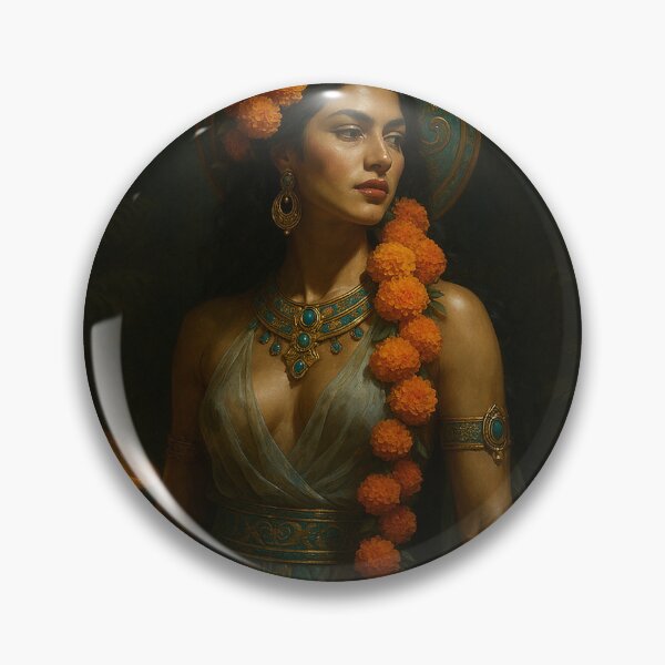 Item preview, Xochiquetzal — Aztec Flower Goddess Art designed and sold by PixelBrujeria.