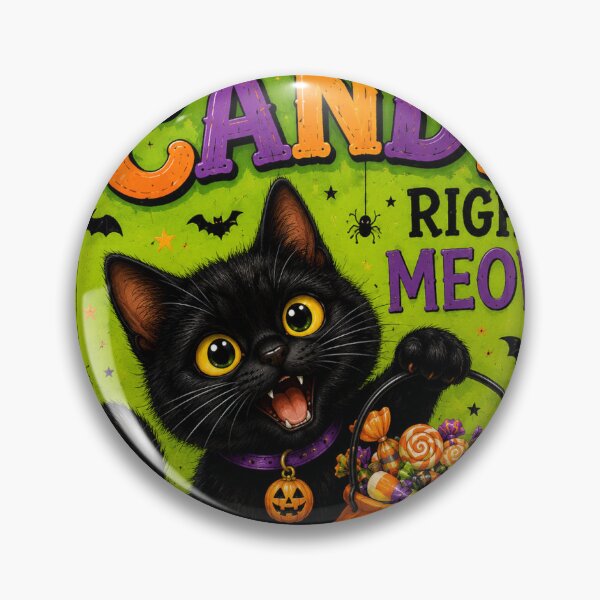 Item preview, I Want Candy Right Meow! – Halloween Black Cat designed and sold by Novel Works Studio.