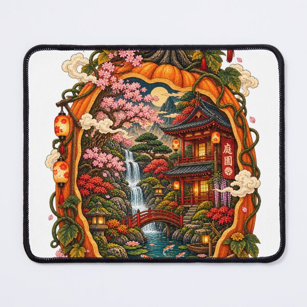 Item preview, The Magic Pumpkin – Enchanted Japanese Garden Ukiyo-e Fantasy designed and sold by Substance_life.