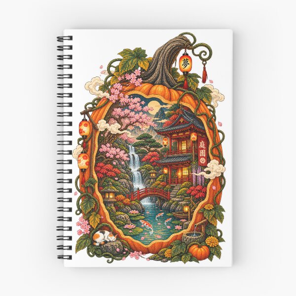 Item preview, The Magic Pumpkin – Enchanted Japanese Garden Ukiyo-e Fantasy designed and sold by Substance_life.