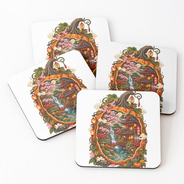 Item preview, La Calabaza Mágica – Fantasía Ukiyo-e de un Jardín Japonés Encantado designed and sold by Substance_life.