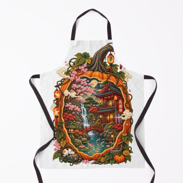Item preview, The Magic Pumpkin – Enchanted Japanese Garden Ukiyo-e Fantasy designed and sold by Substance_life.