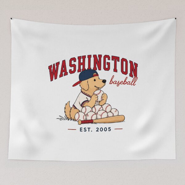 Item preview, Washington Baseball Dog Vintage Retro designed and sold by tranhuonggiang.