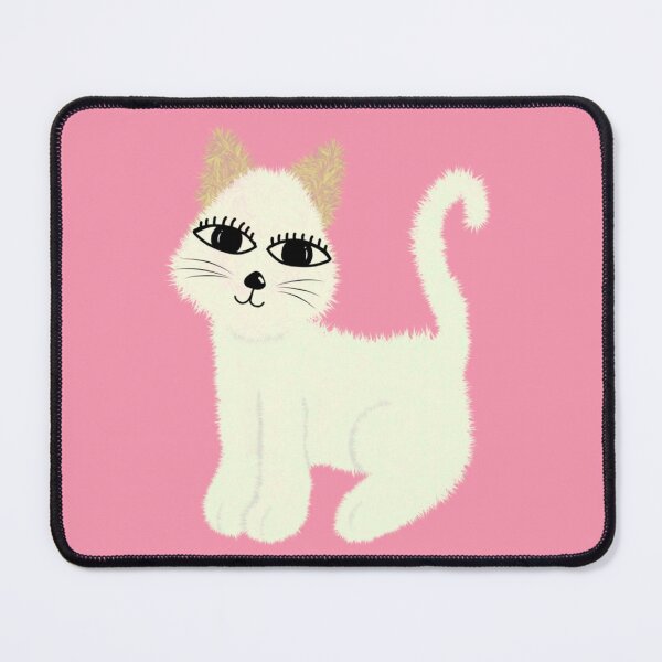 Item preview, Fluffy White Cat lover with Big Eyes, Cute Furry Kitten Art designed and sold by Tanapan2529.