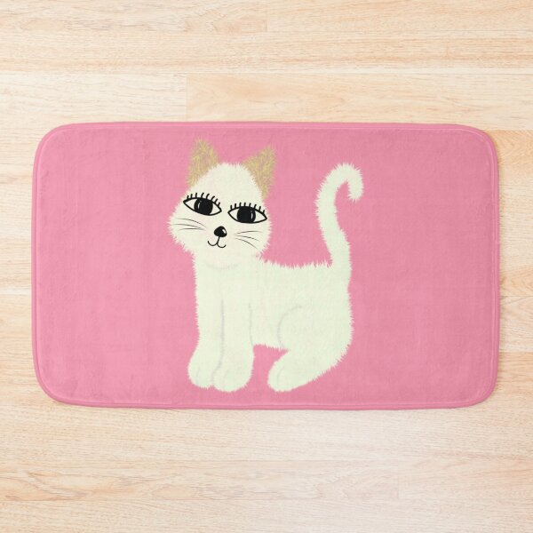 Item preview, Fluffy White Cat lover with Big Eyes, Cute Furry Kitten Art designed and sold by Tanapan2529.
