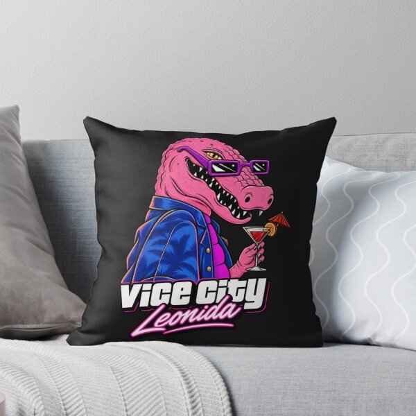 Item preview, GTA6 Vice City Leonida Crocodile – Retro 80s Miami Style   designed and sold by FelineFrenzyArt.