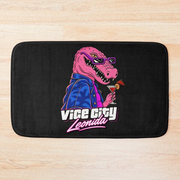 Item preview, GTA6 Vice City Leonida Crocodile – Retro 80s Miami Style   designed and sold by FelineFrenzyArt.