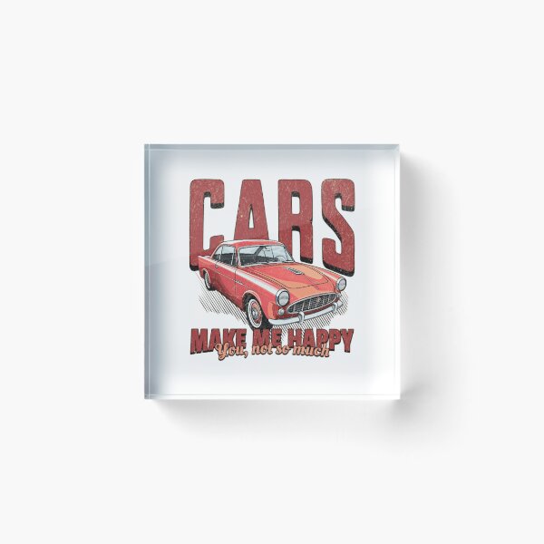 Item preview, Cars Make Me Happy – Vintage Classic Car Retro Graphic designed and sold by MindMess Studio.