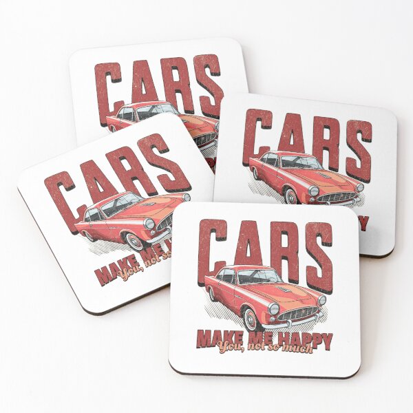 Item preview, Cars Make Me Happy – Vintage Classic Car Retro Graphic designed and sold by MindMess Studio.