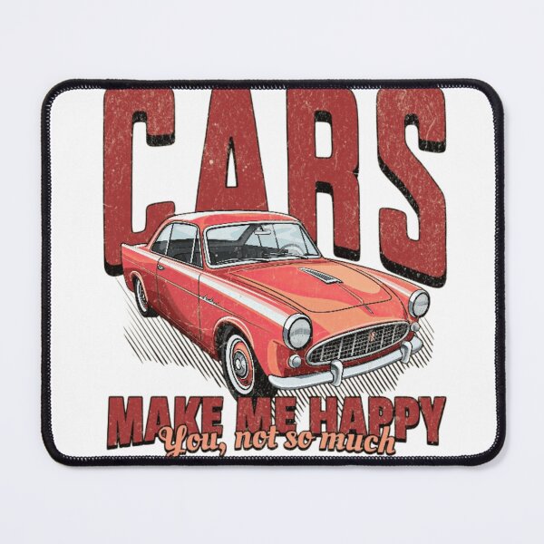 Item preview, Cars Make Me Happy – Vintage Classic Car Retro Graphic designed and sold by MindMess Studio.