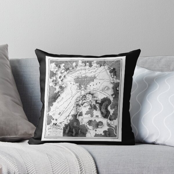 Item preview, Vintage Map Of The Gettysburg Battlefield (1863)Bw designed and sold by AlleneAbbott.