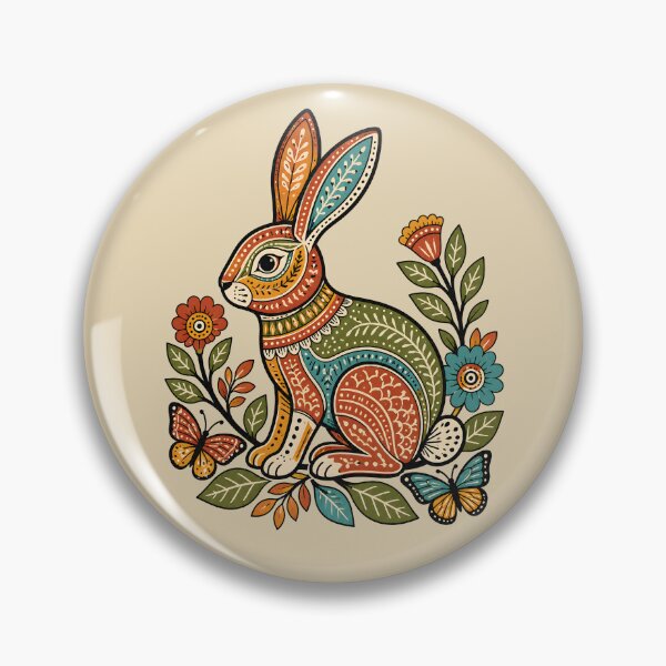 Item preview, Gond-Inspired Forest Rabbit Folk Art designed and sold by  MAD's Recreation Studio.