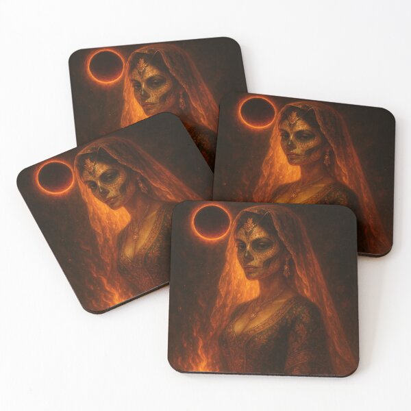 Item preview, Fire Catrina — Day of the Dead Fire Goddess Art designed and sold by PixelBrujeria.