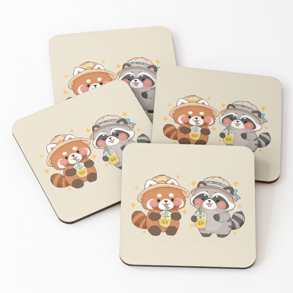Item preview, Cute Summer Red Panda & Raccoon designed and sold by NasDoodleArt.