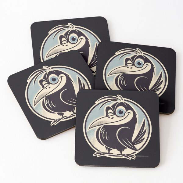 Item preview, Winking Raven Retro Cartoon Bird designed and sold by Victor Shadehorn.