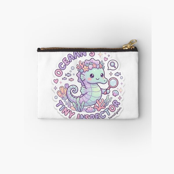 Item preview, Seahorse – Kawaii "Oceaan's Tiny Inspector" Sticker designed and sold by Chipkooo.