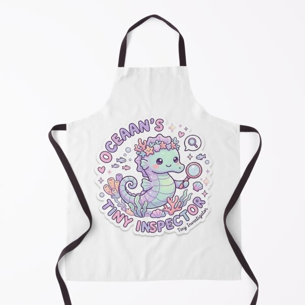 Item preview, Seahorse – Kawaii "Oceaan's Tiny Inspector" Sticker designed and sold by Chipkooo.
