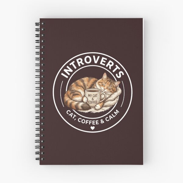 Item preview, Cute Introvert Cat with Coffee Badge Style Design designed and sold by Amituniqdesign .