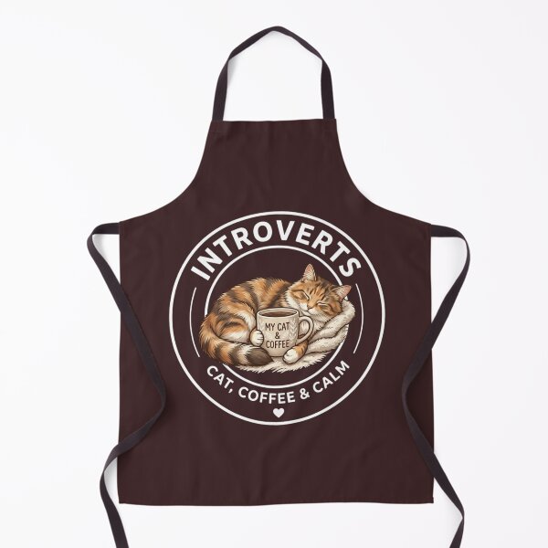 Artikelvorschau, Niedliche introvertierte Katze mit Kaffee-Badge-Design entworfen und verkauft von Amituniqdesign .