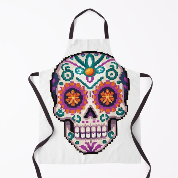 Item preview, Sugar Skull Calavera Día de los Muertos Pixel Art designed and sold by PixelBrujeria.