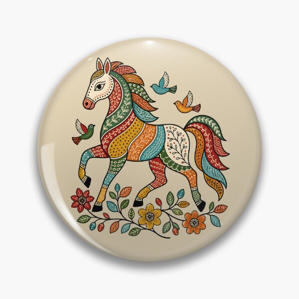Item preview, Gond-Inspired Horse Folk Art designed and sold by  MAD's Recreation Studio.