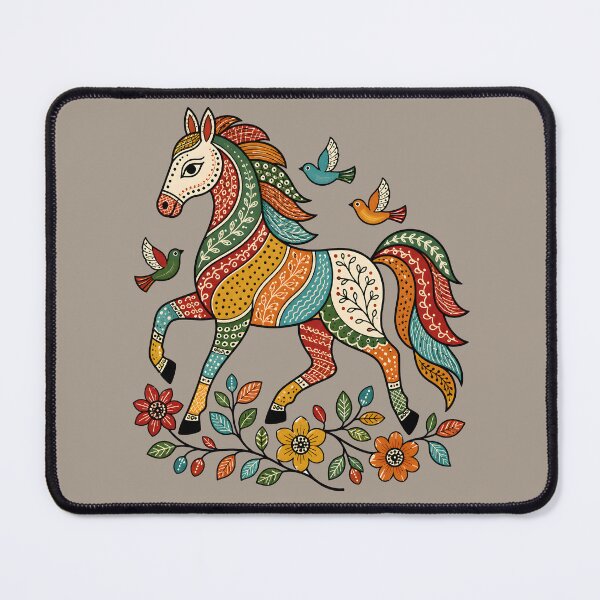 Item preview, Gond-Inspired Horse Folk Art designed and sold by MAD's Recreation Studio.