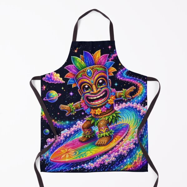 Item preview, Cosmic Tiki Surfer Riding a Rainbow Galaxy Wave designed and sold by Victor Shadehorn.