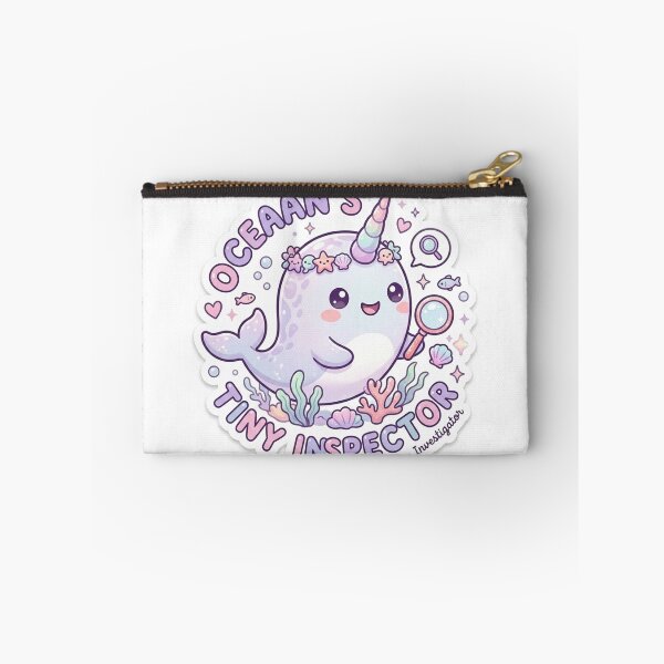 Item preview, Narwhal – Kawaii "Oceaan's Tiny Inspector" Sticker designed and sold by Chipkooo.