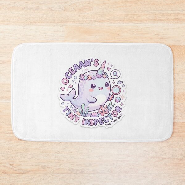 Item preview, Narwhal – Kawaii "Oceaan's Tiny Inspector" Sticker designed and sold by Chipkooo.