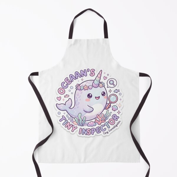 Item preview, Narwhal – Kawaii "Oceaan's Tiny Inspector" Sticker designed and sold by Chipkooo.