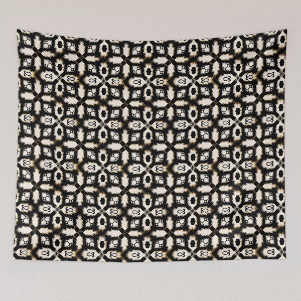 Item preview, Black and white abstract geometric ethnic pattern seamless designed and sold by Aesthetic shapes design.