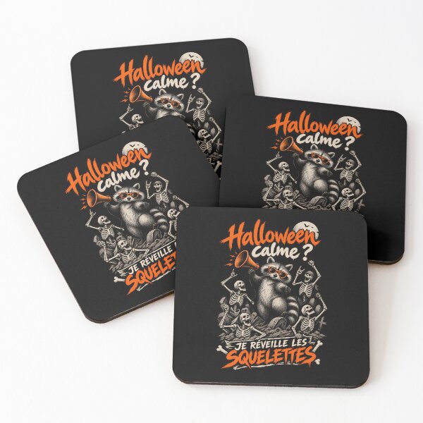Item preview, Raccoon Halloween T-shirt – Quiet Halloween? I'll wake the skeletons! designed and sold by J-Impression.