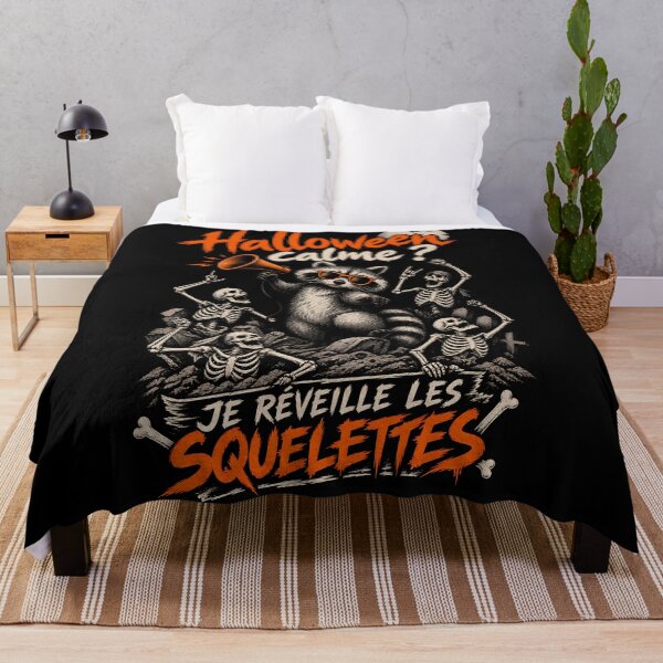 Item preview, Raccoon Halloween T-shirt – Quiet Halloween? I'll wake the skeletons! designed and sold by J-Impression.