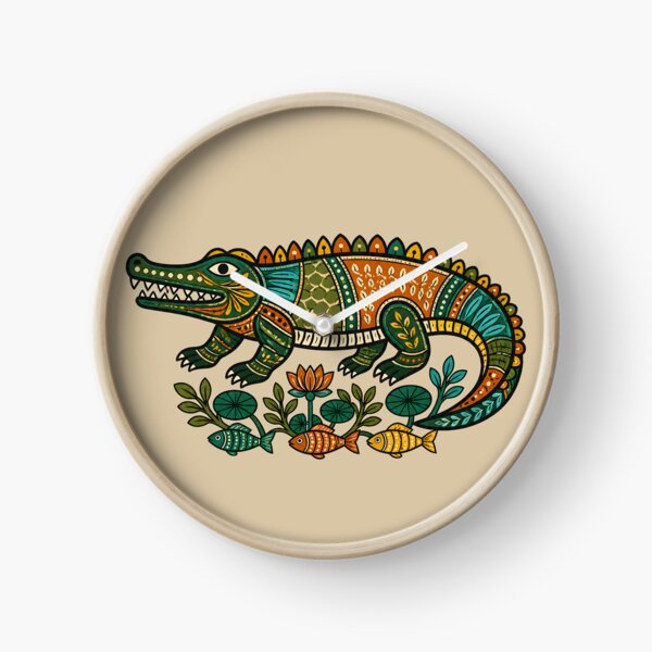 Item preview, Gond-Inspired Indian Crocodile Folk Art designed and sold by  MAD's Recreation Studio.